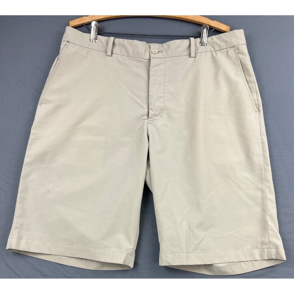 Slazenger Golf Shorts Mens 36 Tan Khaki Fair Performance Stretch Athletic Flat